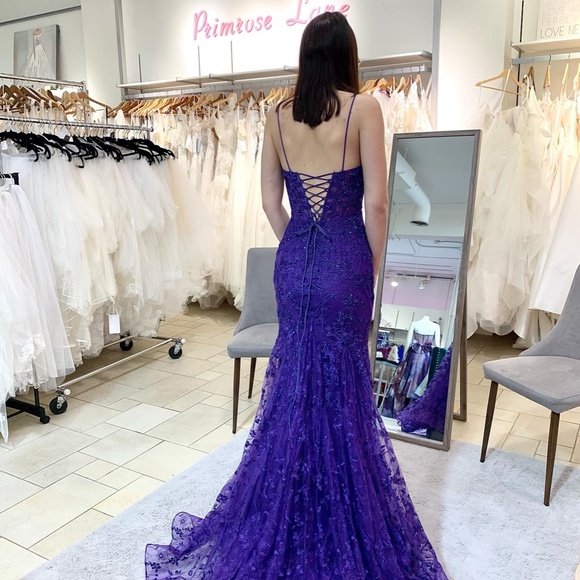 Ellie Wilde purple prom dress - Picture 2 of 6